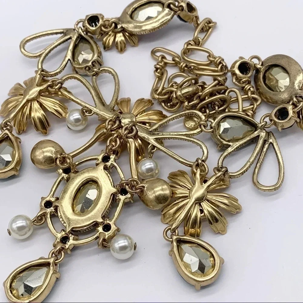 J. Crew Alhambra Baroque Floral Jeweled Necklace